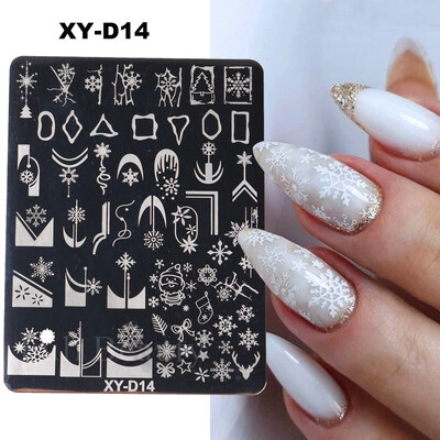 Χριστουγεννιάτικα νύχια σφράγισης πλάκες Snowflakes Elk Πρότυπο Πρωτοχρονιάς Γράμματα Χριστουγέννων Εργαλείο με στένσιλ εκτύπωσης δώρου δώρου