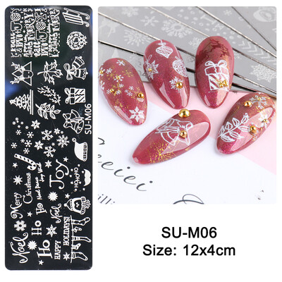 Χριστουγεννιάτικα νύχια σφράγισης πλάκες Snowflakes Elk Πρότυπο Πρωτοχρονιάς Γράμματα Χριστουγέννων Εργαλείο με στένσιλ εκτύπωσης δώρου δώρου