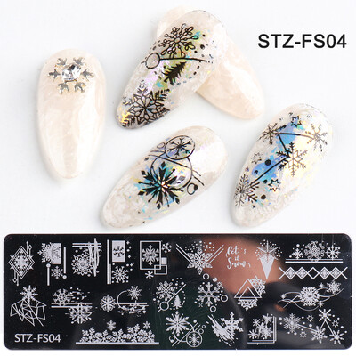 Χριστουγεννιάτικα νύχια σφράγισης πλάκες Snowflakes Elk Πρότυπο Πρωτοχρονιάς Γράμματα Χριστουγέννων Εργαλείο με στένσιλ εκτύπωσης δώρου δώρου