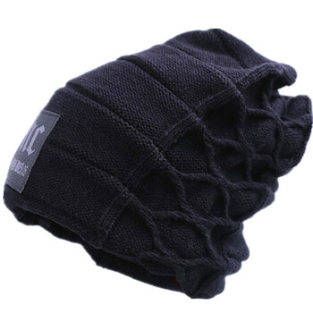 Καπέλο Hedging για άνδρες Keep Warm NC Knitting Plus Velvet Beanie Winter solid Cap