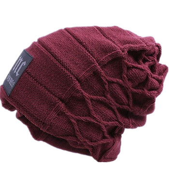 Καπέλο Hedging για άνδρες Keep Warm NC Knitting Plus Velvet Beanie Winter solid Cap