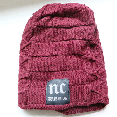 Καπέλο Hedging για άνδρες Keep Warm NC Knitting Plus Velvet Beanie Winter solid Cap