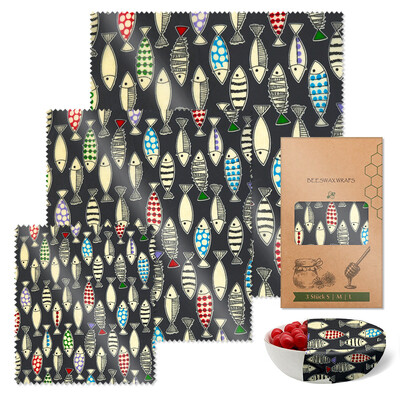 Komplet od 3 komada za višekratnu upotrebu Krpa za održavanje svježine hrane Organska pohrana Prirodna folija za hranu od pčelinjeg voska Ekološki kuhinjski papir