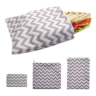 3 vnt užkandžių maisto laikymo maišeliai Daugkartinio naudojimo vandeniui nepralaidūs sumuštinių maišeliai su užtrauktuku pietūs duonos laikymo dėklas Šaldiklio maišelio konteineris