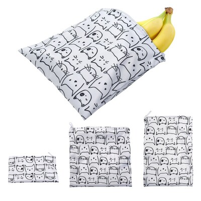 3 vnt užkandžių maisto laikymo maišeliai Daugkartinio naudojimo vandeniui nepralaidūs sumuštinių maišeliai su užtrauktuku pietūs duonos laikymo dėklas Šaldiklio maišelio konteineris