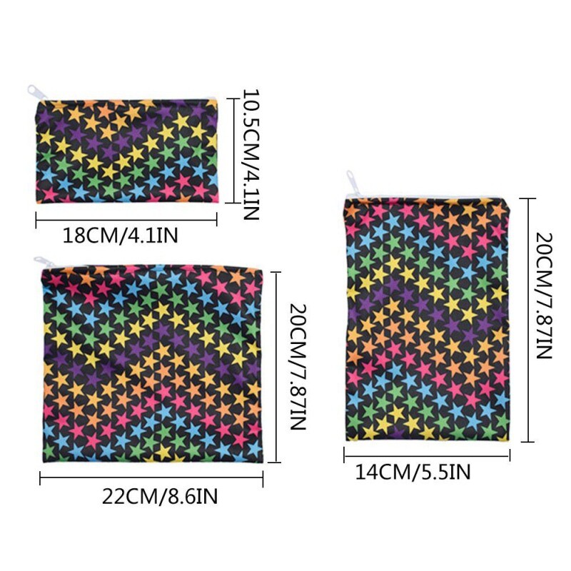 3 vnt užkandžių maisto laikymo maišeliai Daugkartinio naudojimo vandeniui nepralaidūs sumuštinių maišeliai su užtrauktuku pietūs duonos laikymo dėklas Šaldiklio maišelio konteineris