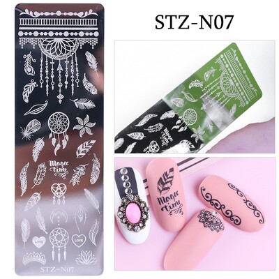 Πλάκες σφράγισης νυχιών πεταλούδα στένσιλ μεταφοράς λουλουδιών γεωμετρία DIY Πρότυπο για Εργαλείο νυχιών 1 ΤΕΜ