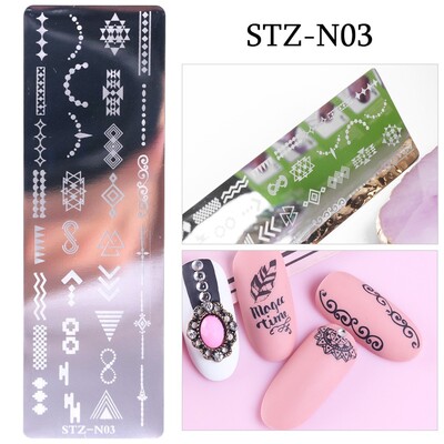 Πλάκες σφράγισης νυχιών πεταλούδα στένσιλ μεταφοράς λουλουδιών γεωμετρία DIY Πρότυπο για Εργαλείο νυχιών 1 ΤΕΜ