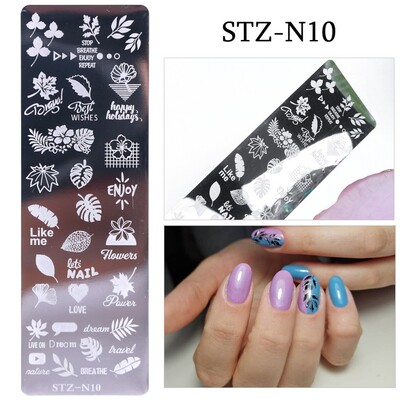 Πλάκες σφράγισης νυχιών πεταλούδα στένσιλ μεταφοράς λουλουδιών γεωμετρία DIY Πρότυπο για Εργαλείο νυχιών 1 ΤΕΜ