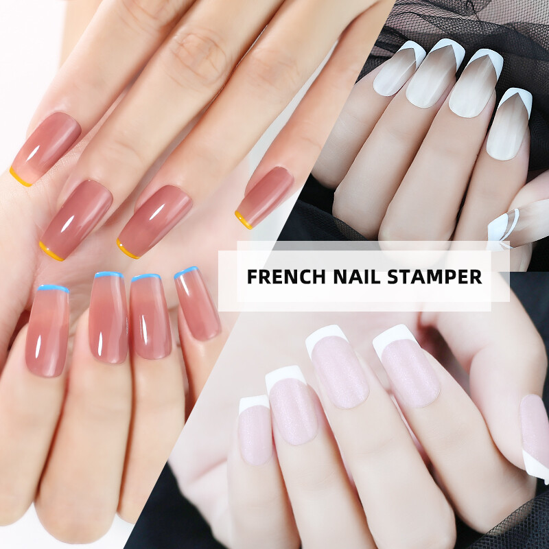 Alati za žigosanje noktiju Prozirni pečat za nokte sa strugalicom Žele silikonski pečat za francusku manikuru za nokte za šablone za nokte