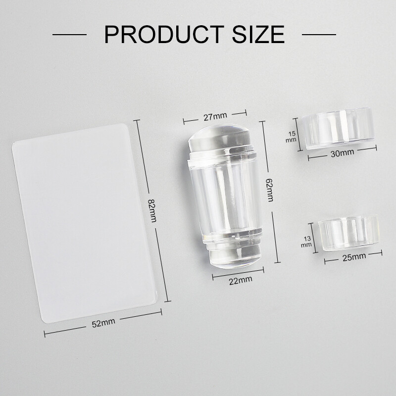 Alati za žigosanje noktiju Prozirni pečat za nokte sa strugalicom Žele silikonski pečat za francusku manikuru za nokte za šablone za nokte