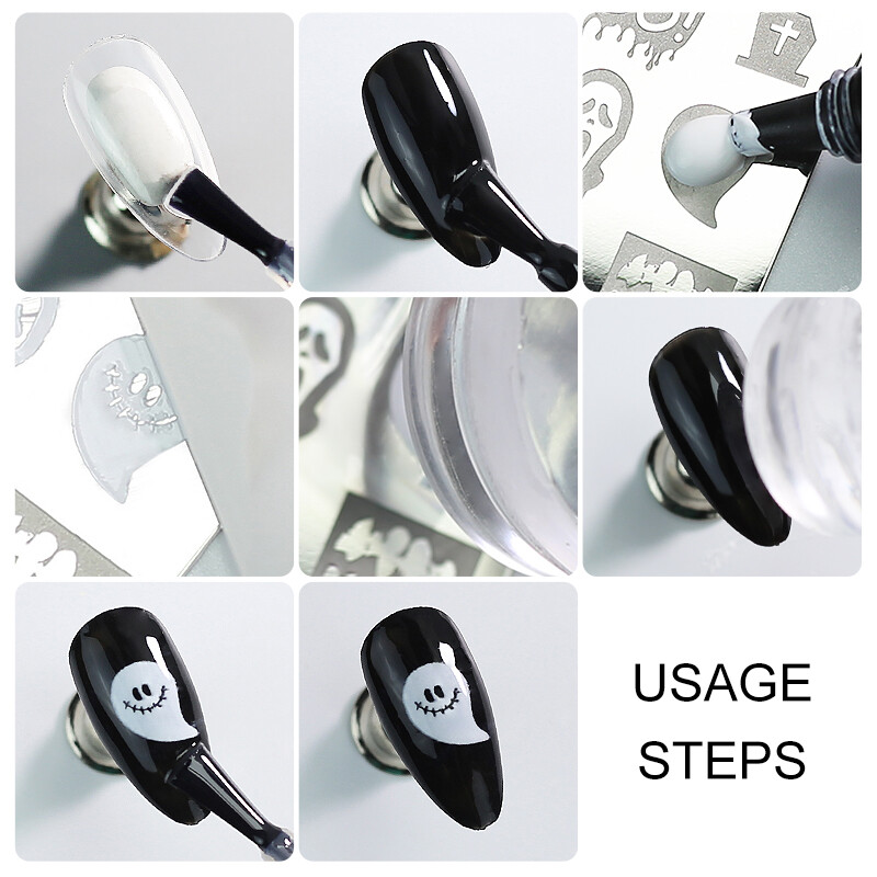 Alati za žigosanje noktiju Prozirni pečat za nokte sa strugalicom Žele silikonski pečat za francusku manikuru za nokte za šablone za nokte