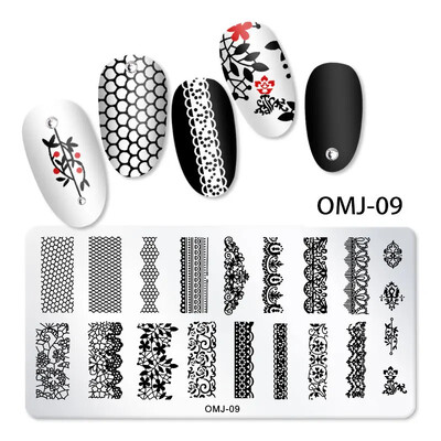 Snake Leopard Nail Art Stamping Plate Γεωμετρικές γραμμές Φύλλα Λουλούδια Σχεδιασμός νυχιών Πλάκες εκτύπωσης εικόνας στένσιλ Εργαλεία σφράγισης