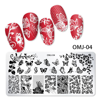 Snake Leopard Nail Art Stamping Plate Γεωμετρικές γραμμές Φύλλα Λουλούδια Σχεδιασμός νυχιών Πλάκες εκτύπωσης εικόνας στένσιλ Εργαλεία σφράγισης