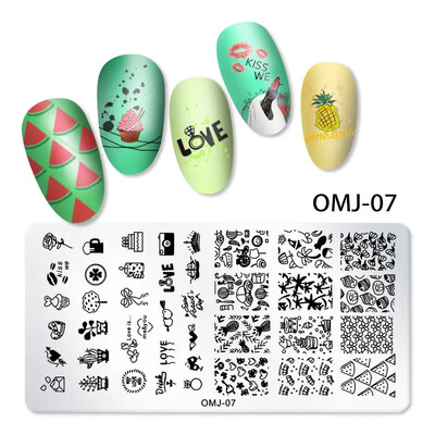 Snake Leopard Nail Art Stamping Plate Γεωμετρικές γραμμές Φύλλα Λουλούδια Σχεδιασμός νυχιών Πλάκες εκτύπωσης εικόνας στένσιλ Εργαλεία σφράγισης