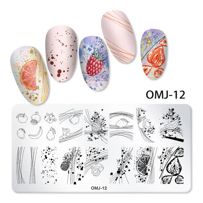 Snake Leopard Nail Art Stamping Plate Γεωμετρικές γραμμές Φύλλα Λουλούδια Σχεδιασμός νυχιών Πλάκες εκτύπωσης εικόνας στένσιλ Εργαλεία σφράγισης
