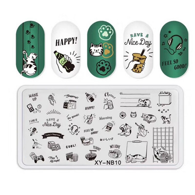 Snake Leopard Nail Art Stamping Plate Γεωμετρικές γραμμές Φύλλα Λουλούδια Σχεδιασμός νυχιών Πλάκες εκτύπωσης εικόνας στένσιλ Εργαλεία σφράγισης