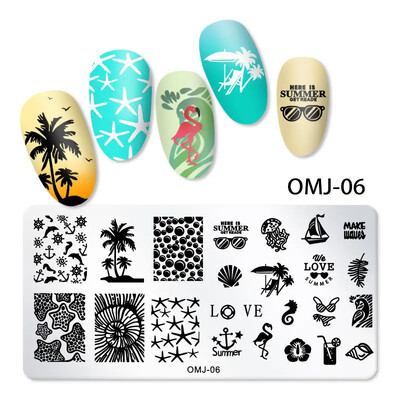 Snake Leopard Nail Art Stamping Plate Γεωμετρικές γραμμές Φύλλα Λουλούδια Σχεδιασμός νυχιών Πλάκες εκτύπωσης εικόνας στένσιλ Εργαλεία σφράγισης