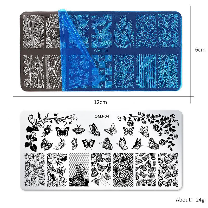 Snake Leopard Nail Art Stamping Plate Γεωμετρικές γραμμές Φύλλα Λουλούδια Σχεδιασμός νυχιών Πλάκες εκτύπωσης εικόνας στένσιλ Εργαλεία σφράγισης
