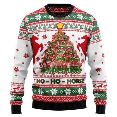 Božićni Djed Božićnjak Mačka Životinja Šarena tetovaža Retro 3Dprint Smiješni božićni Ružni pleteni pulover Harajuku Ležerni dugi rukavi X17