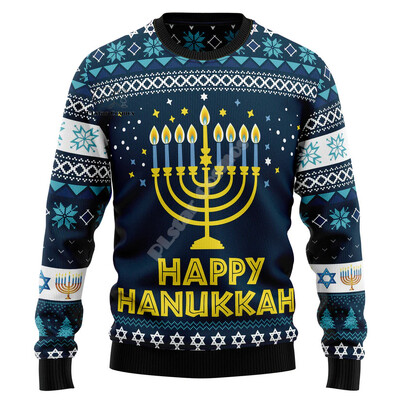 Božićni Djed Božićnjak Mačka Životinja Šarena tetovaža Retro 3Dprint Smiješni božićni Ružni pleteni pulover Harajuku Ležerni dugi rukavi X17