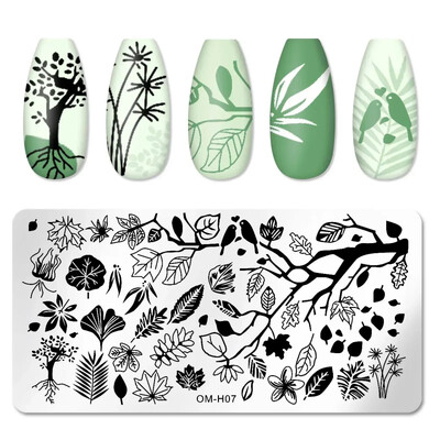 Πλάκες για σφράγιση νυχιών με εικόνα ζώου Tiger Zebra Leopard Print από ανοξείδωτο χάλυβα στένσιλ για μανικιούρ νυχιών Πρότυπα για σφραγίδες