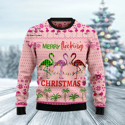 Xmas Santa Claus Cat Animal Colorful Tattoo Retro 3DPrint Funny Christmas Ugly πλεκτό πουλόβερ Harajuku Casual μακρυμάνικο X9