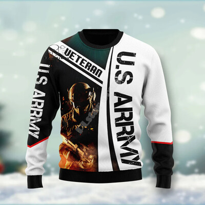 Xmas Santa Claus Cat Animal Colorful Tattoo Retro 3DPrint Funny Christmas Ugly πλεκτό πουλόβερ Harajuku Casual μακρυμάνικο X9