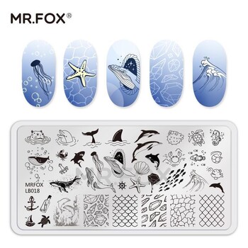 MRFOX Nail Stamping Plates Snowflakes and Animals Nail Art Plate από ανοξείδωτο ατσάλι Πρότυπο σφραγίδας για εκτύπωση εργαλείο στένσιλ