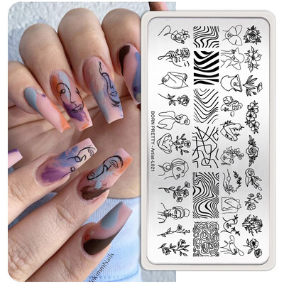 BORN PRETTY CHURCH WINDOW Pločice za utiskivanje noktiju Predlošci za nokte Printing Butterfly French Nails Alat za šablone od nehrđajućeg čelika