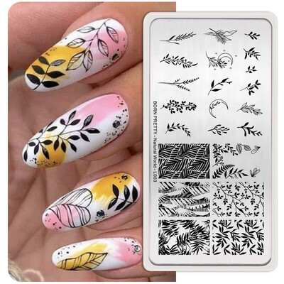 BORN PRETTY CHURCH WINDOW Pločice za utiskivanje noktiju Predlošci za nokte Printing Butterfly French Nails Alat za šablone od nehrđajućeg čelika