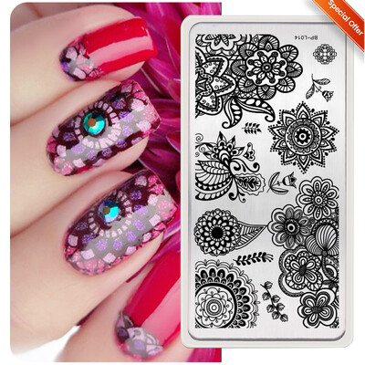 BORN PRETTY CHURCH WINDOW Pločice za utiskivanje noktiju Predlošci za nokte Printing Butterfly French Nails Alat za šablone od nehrđajućeg čelika