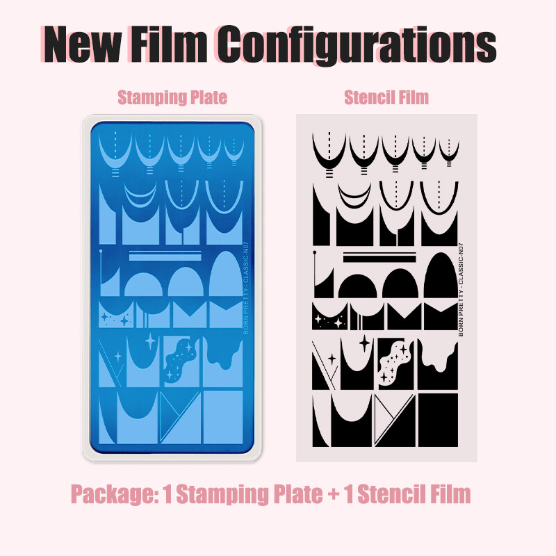 BORN PRETTY CHURCH WINDOW Pločice za utiskivanje noktiju Predlošci za nokte Printing Butterfly French Nails Alat za šablone od nehrđajućeg čelika