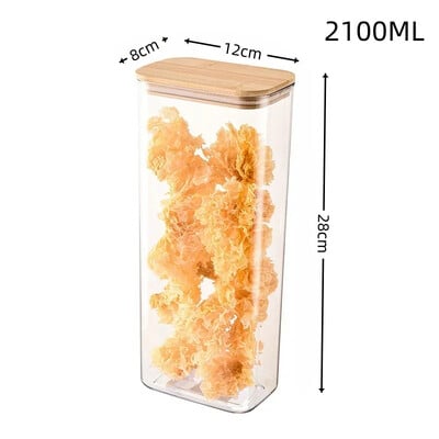 750/1100/1600/2100ML Γυάλινα βάζα αποθήκευσης Εύκολα στο πιάσιμο για την οργάνωση φαγητού της κουζίνας όπως διάφορα δημητριακά ξηροί καρποί και πλιγούρι βρώμης