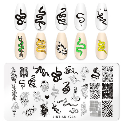 Εργαλεία εκτύπωσης νυχιών με στένσιλ για το Halloween Nail Art Πρότυπο σχεδίασης πλάκας σφράγισης κολοκύθας Heart Wave Line Ghost spider Bat Image Stencil Nail Printing