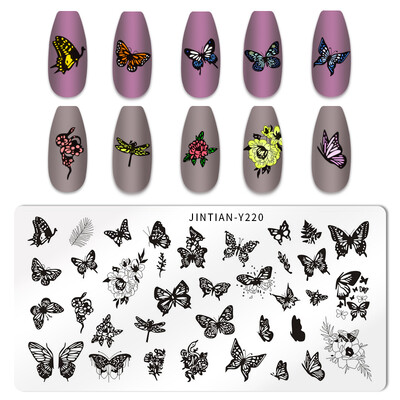 Εργαλεία εκτύπωσης νυχιών με στένσιλ για το Halloween Nail Art Πρότυπο σχεδίασης πλάκας σφράγισης κολοκύθας Heart Wave Line Ghost spider Bat Image Stencil Nail Printing