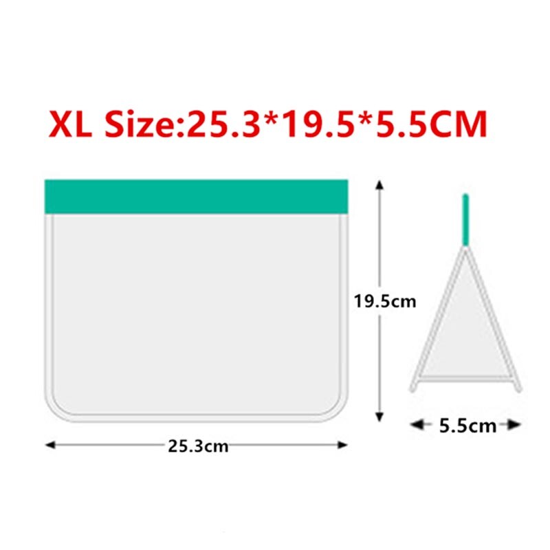4 tk / komplekt püstitatav toidu säilituskott Korduvkasutatav sügavkülmikuga suletud kott Ziplock silikoonist PEVA kott Köögikott Säilitus värsked kotid