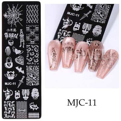 Πλάκες για σφράγιση νυχιών από τον Ιστό της Αράχνης απόκριες Καρδιά Σφενδάμου Φιόγκος Πεταλούδα Λουλούδι Φιόγκος Y2K Φθινόπωρο Χειμερινό Πρότυπα Σφραγίδας Νυχιών