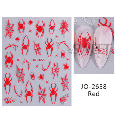 Αυτοκόλλητα για το Halloween Nail Art Αυτοκόλλητα για ιστούς αράχνης Σχεδιασμός συρόμενοι με γραμμή νυχτερίδας Αυτοκόλλητα αυτοκόλλητα για αξεσουάρ διακόσμησης εορταστικού μανικιούρ