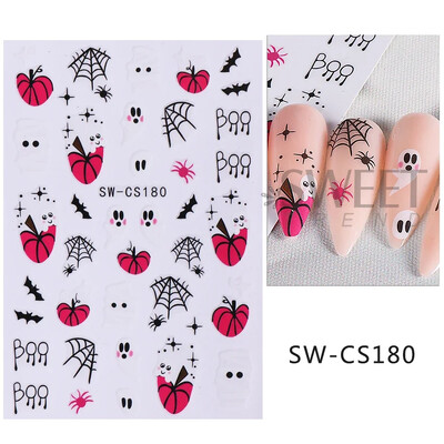 Αυτοκόλλητα για το Halloween Nail Art Αυτοκόλλητα για ιστούς αράχνης Σχεδιασμός συρόμενοι με γραμμή νυχτερίδας Αυτοκόλλητα αυτοκόλλητα για αξεσουάρ διακόσμησης εορταστικού μανικιούρ