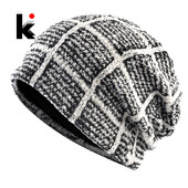Nove jesenske pletene kape kape Muškarci pletu karirane šešire u različitim bojama Gorras Ženska proljetna moda Hip Hop Skullies kape kape
