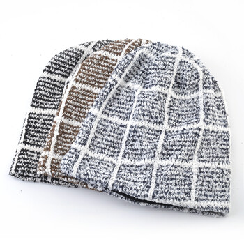 Есенни нови плетени шапки Beanies Hat Men Knitting Mixed Color Plaid Bonnet Gorras Women\'s Spring Fashion Hip Hop Skullies Beanie Hats