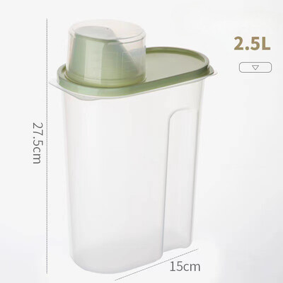 2,5/1,9L posuda za hranu Plastični spremnik za pohranu s posudom za mjernu posudu Zatvorena staklenka otporna na vlagu Potrepštine za kućne ljubimce Pribor