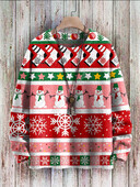 Χριστουγεννιάτικο Ugly πλεκτό πουλόβερ Xmas Santa Claus Animal Πολύχρωμο τατουάζ Retro Unisex 3DPprint Funny Harajuku Casual μακρυμάνικα H