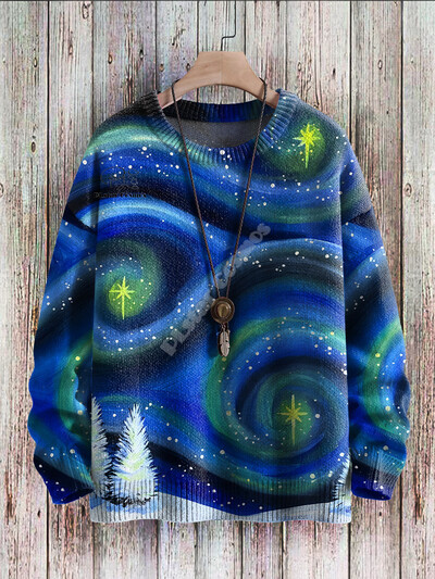 Χριστουγεννιάτικο Ugly πλεκτό πουλόβερ Xmas Santa Claus Animal Πολύχρωμο τατουάζ Retro Unisex 3DPprint Funny Harajuku Casual μακρυμάνικα H