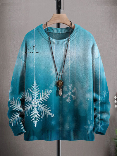 Χριστουγεννιάτικο Ugly πλεκτό πουλόβερ Xmas Santa Claus Animal Πολύχρωμο τατουάζ Retro Unisex 3DPprint Funny Harajuku Casual μακρυμάνικα H