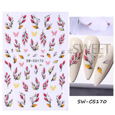 Φθινοπωρινά αυτοκόλλητα για φθινοπωρινά νύχια κολοκύθας Φθινοπωρινά φύλλα σφενδάμου λουλούδι Holly Element Decal Χειμερινά αυτοκόλλητα συρόμενα συρόμενα για μανικιούρ Συμβουλές