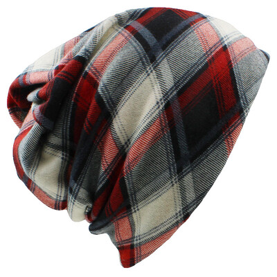 Marka ALTOBEFUN Jesen Zimske kape za žene Skullies i kape muške kape Unisex karirani dizajn Ženska kapa kontrastne boje BHT022