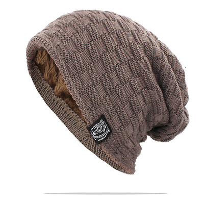 ALTOBEFUN Skullies kapa zimska kapa za muškarce, vrećasta topla pletena kapa od umjetnog krzna Kape za odrasle, debela pletena kapa za žene, kape BHT144