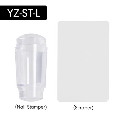 Arte Clavo Jelly Silikona blīvējuma komplekts Caurspīdīgs Nails Art Stamper Skrāpis DIY Nagu dizains Drukas silikona zīmogu štancēšanas rīki